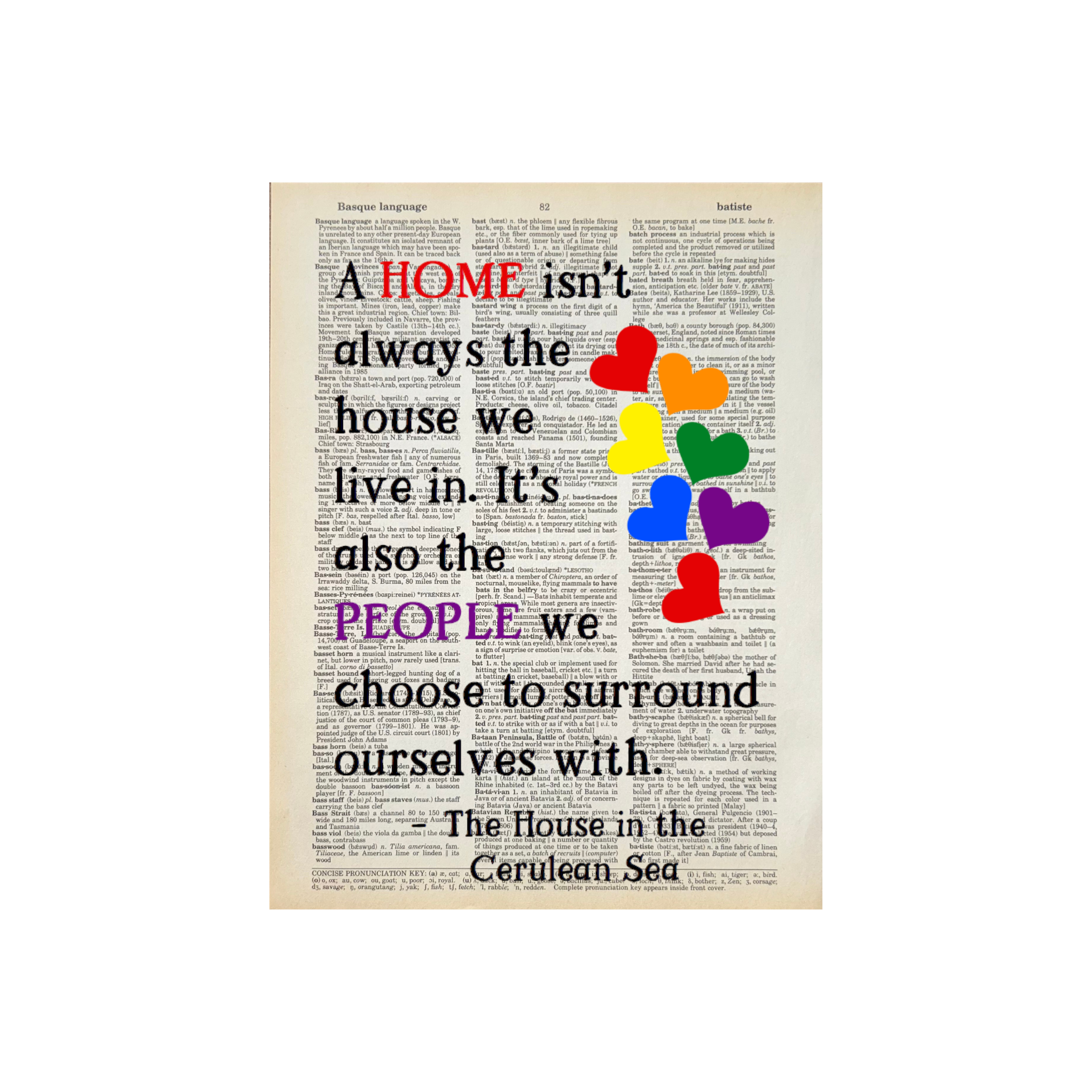 A home isn't always | Dictionary Print | Vintage Book Art
