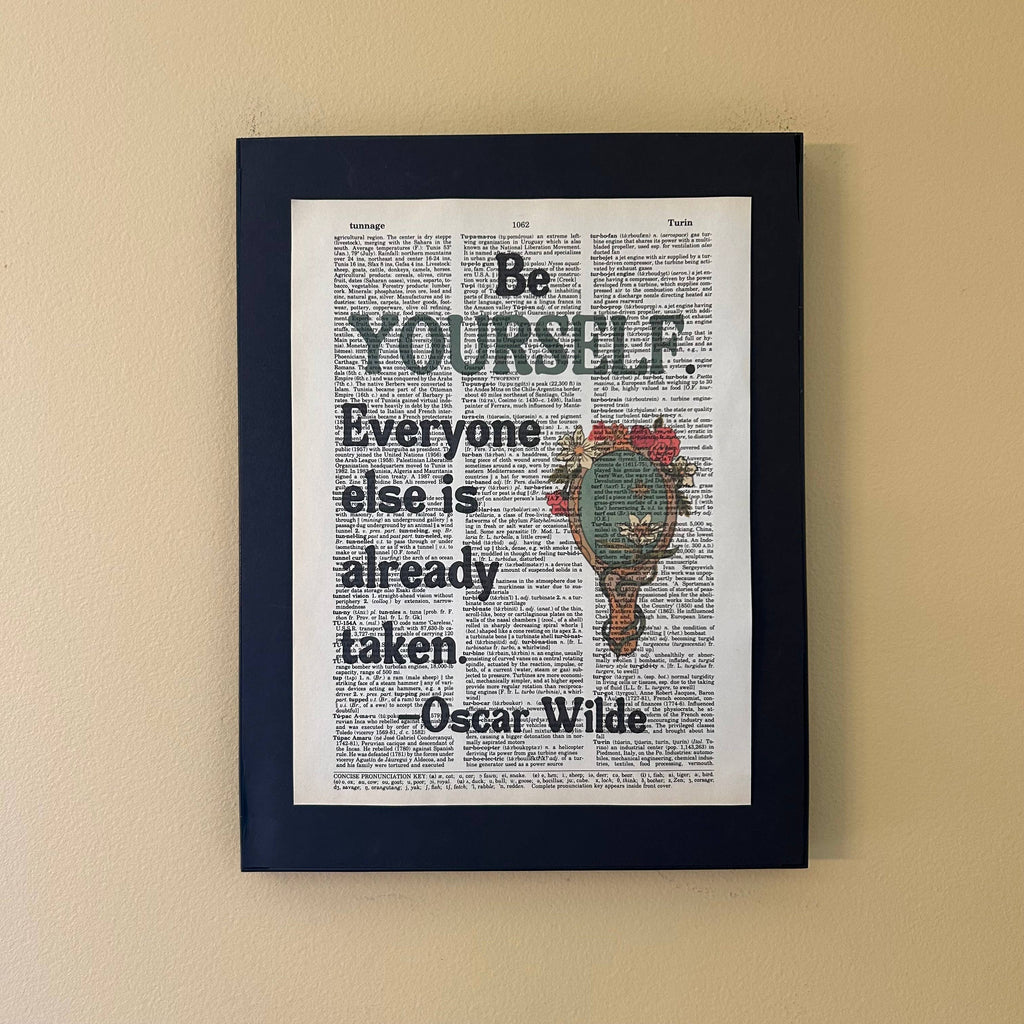 Be Yourself | Dictionary Print | Vintage Book Art