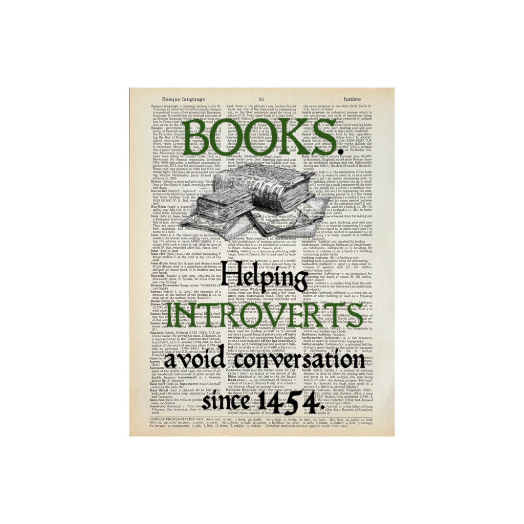 Books Introverts | Dictionary Print | Vintage Book Art