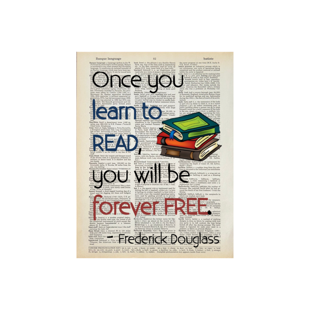 Once you learn to read | Dictionary Print | Vintage Book Art