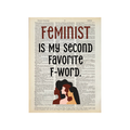 Feminist is my second | Dictionary Print | Vintage Book Art