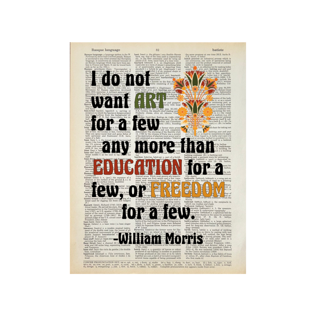 I do not want art for a few | Dictionary Print | Book Art
