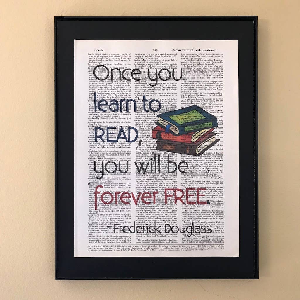 Once you learn to read | Dictionary Print | Vintage Book Art