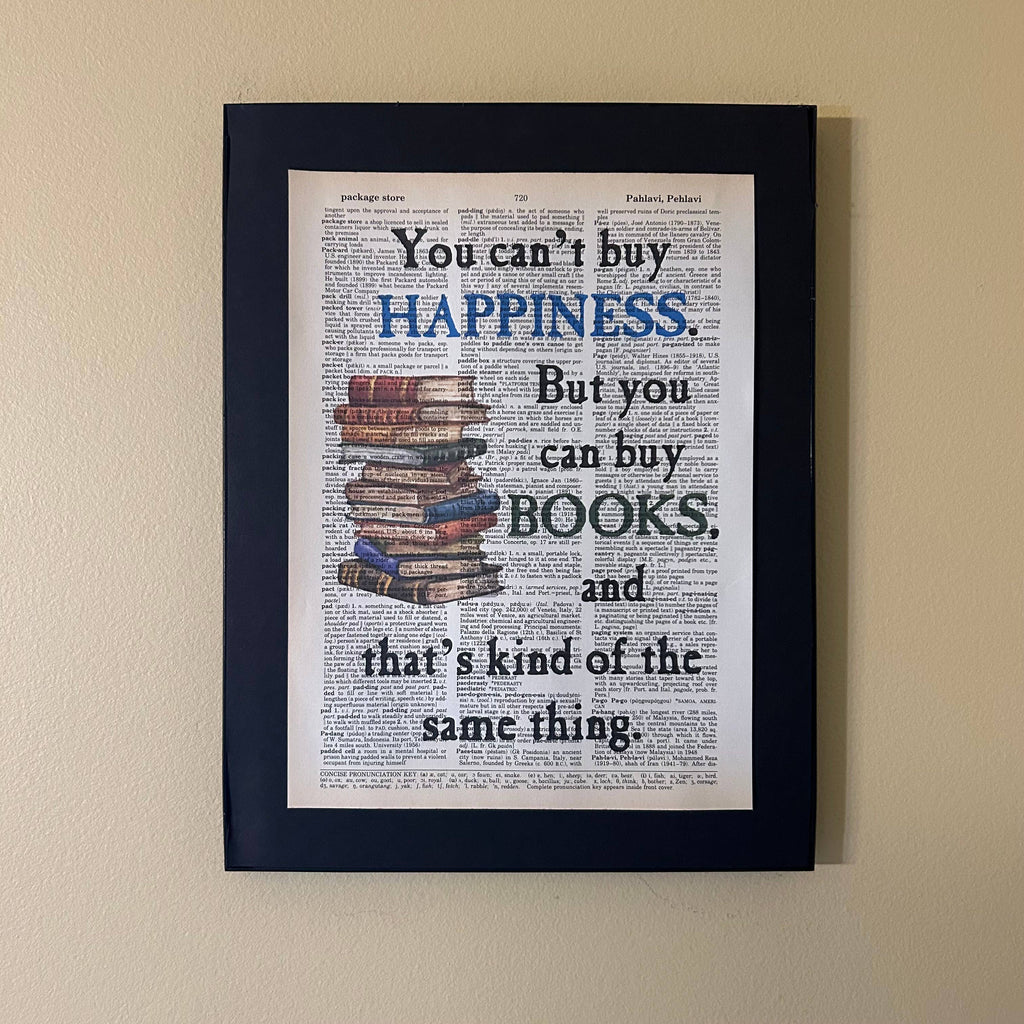 You can't buy - Books | Dictionary Print | Vintage Book Art 