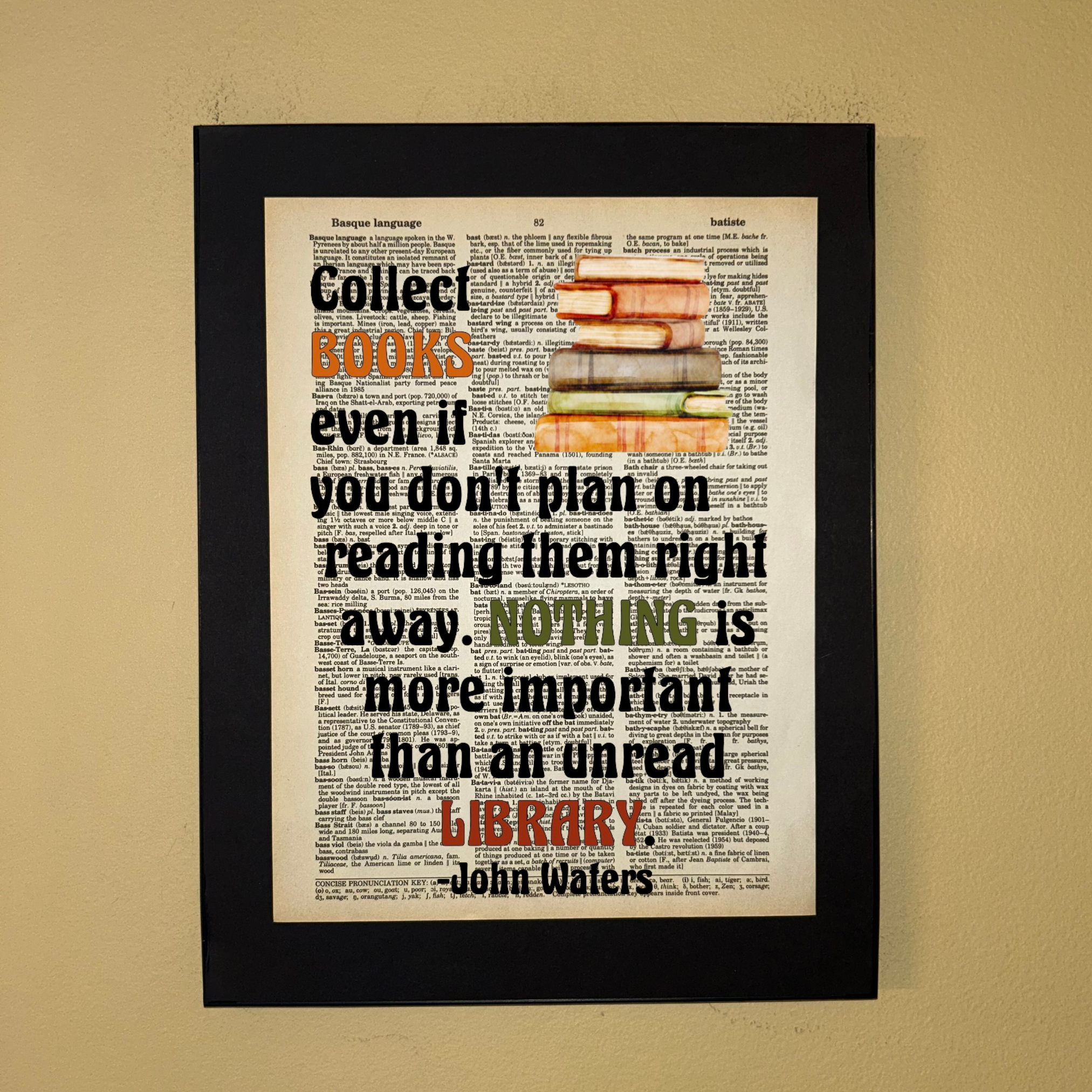 Collect books even if | Dictionary Print | Vintage Book Art