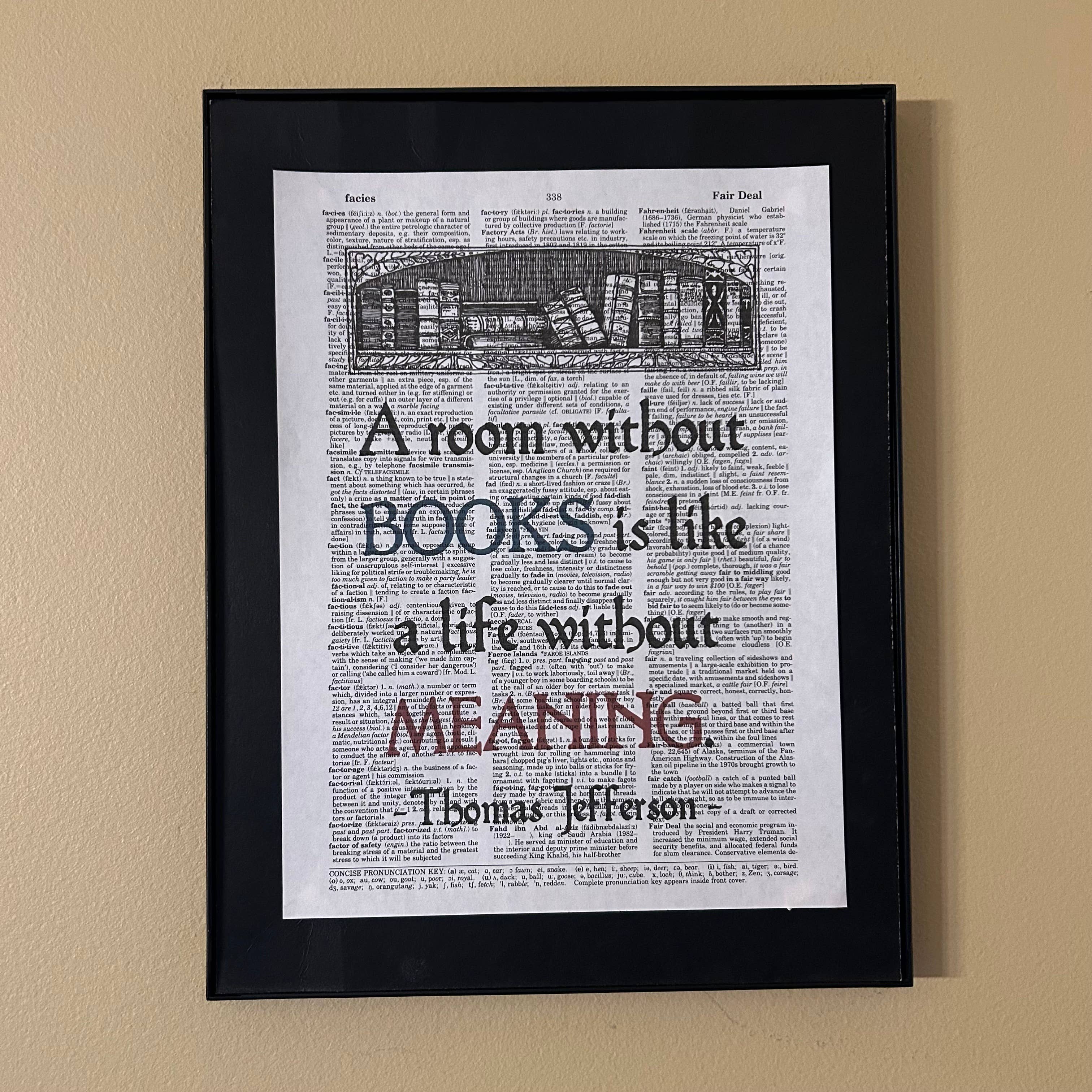A room without life| Dictionary Print | Vintage Book Art 