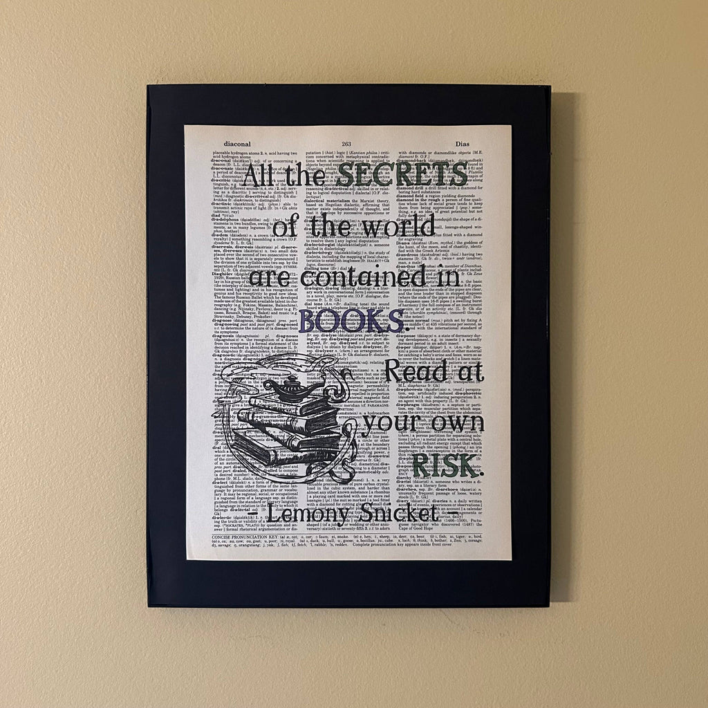 All the secrets | Dictionary Print | Vintage Book Art
