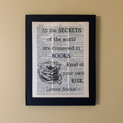 All the secrets | Dictionary Print | Vintage Book Art