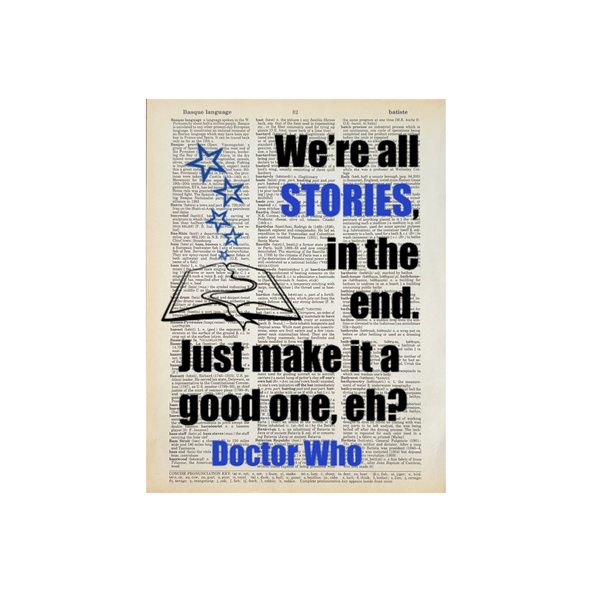 We're all stories | Dictionary Print | Vintage Book Art