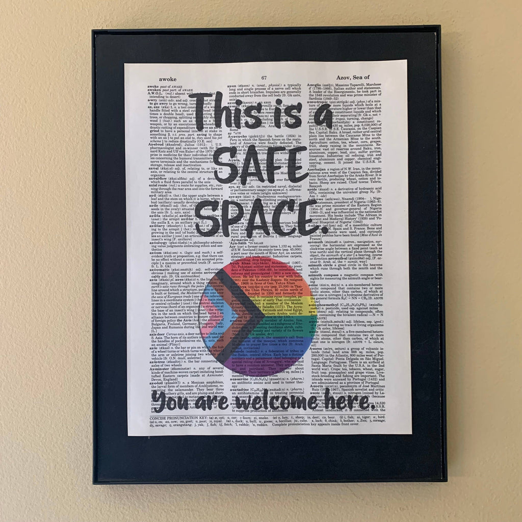 This is a safe place  | Dictionary Print | Vintage Book Art