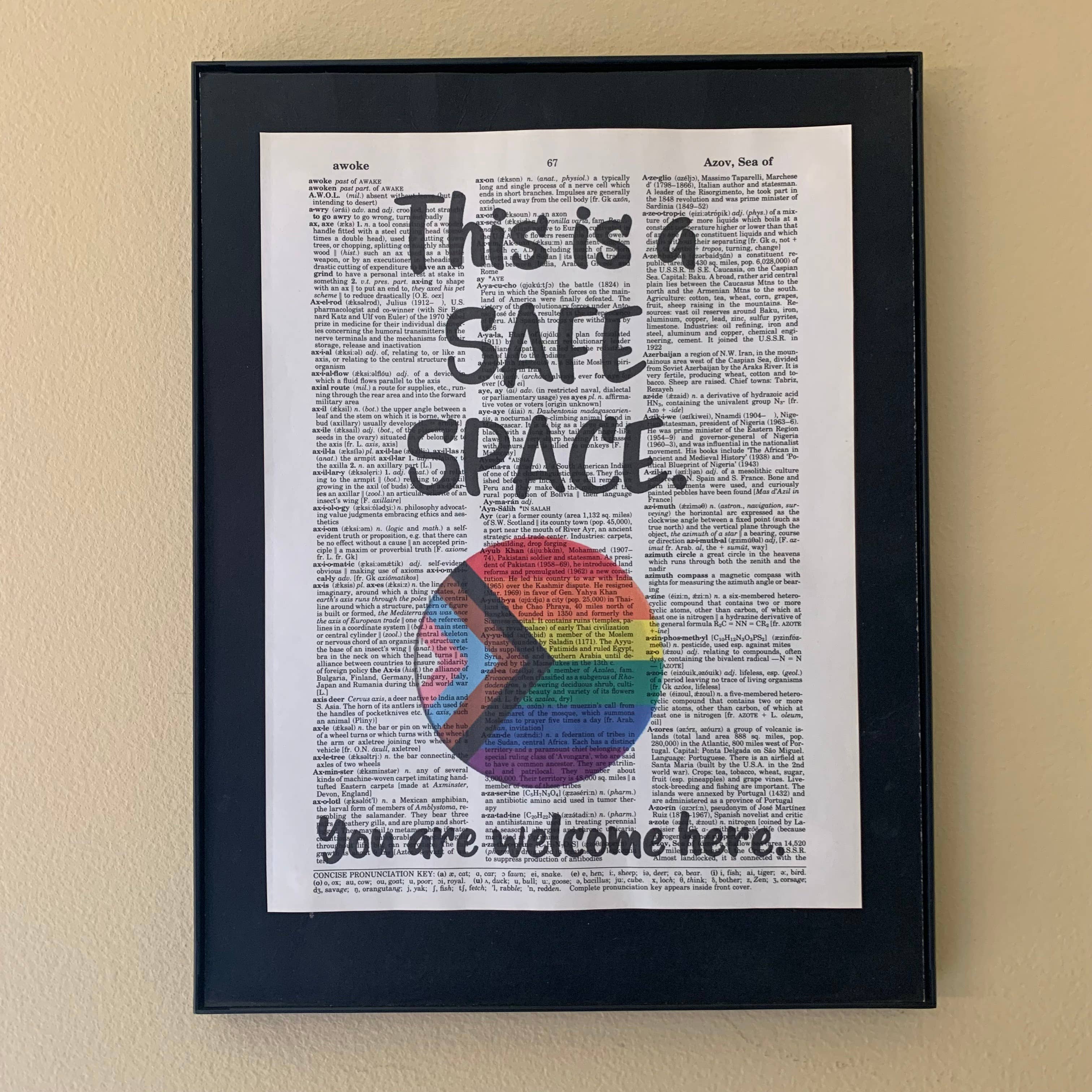 This is a safe place  | Dictionary Print | Vintage Book Art