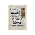 I shall be miserable | Dictionary Print | Vintage Book Art