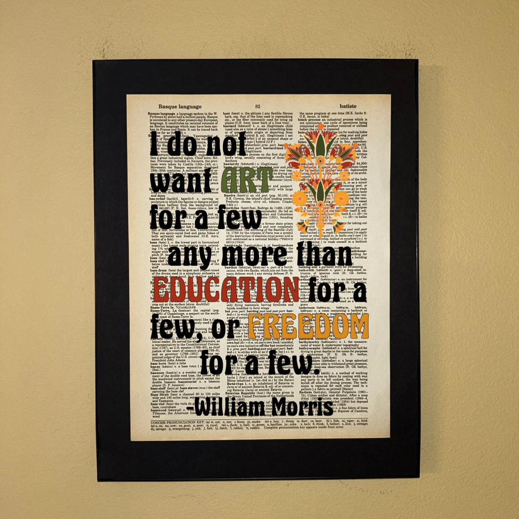I do not want art for a few | Dictionary Print | Book Art