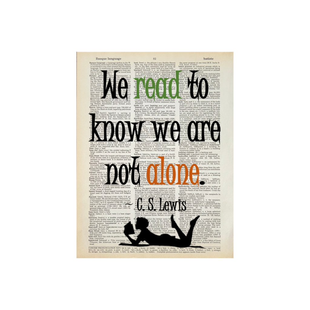 We read to know | Dictionary Print | Vintage Book Art