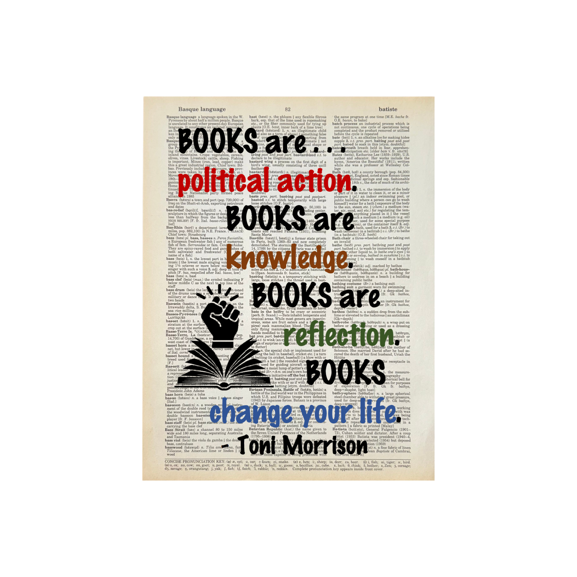 Books are political | Dictionary Print | Vintage Book Art