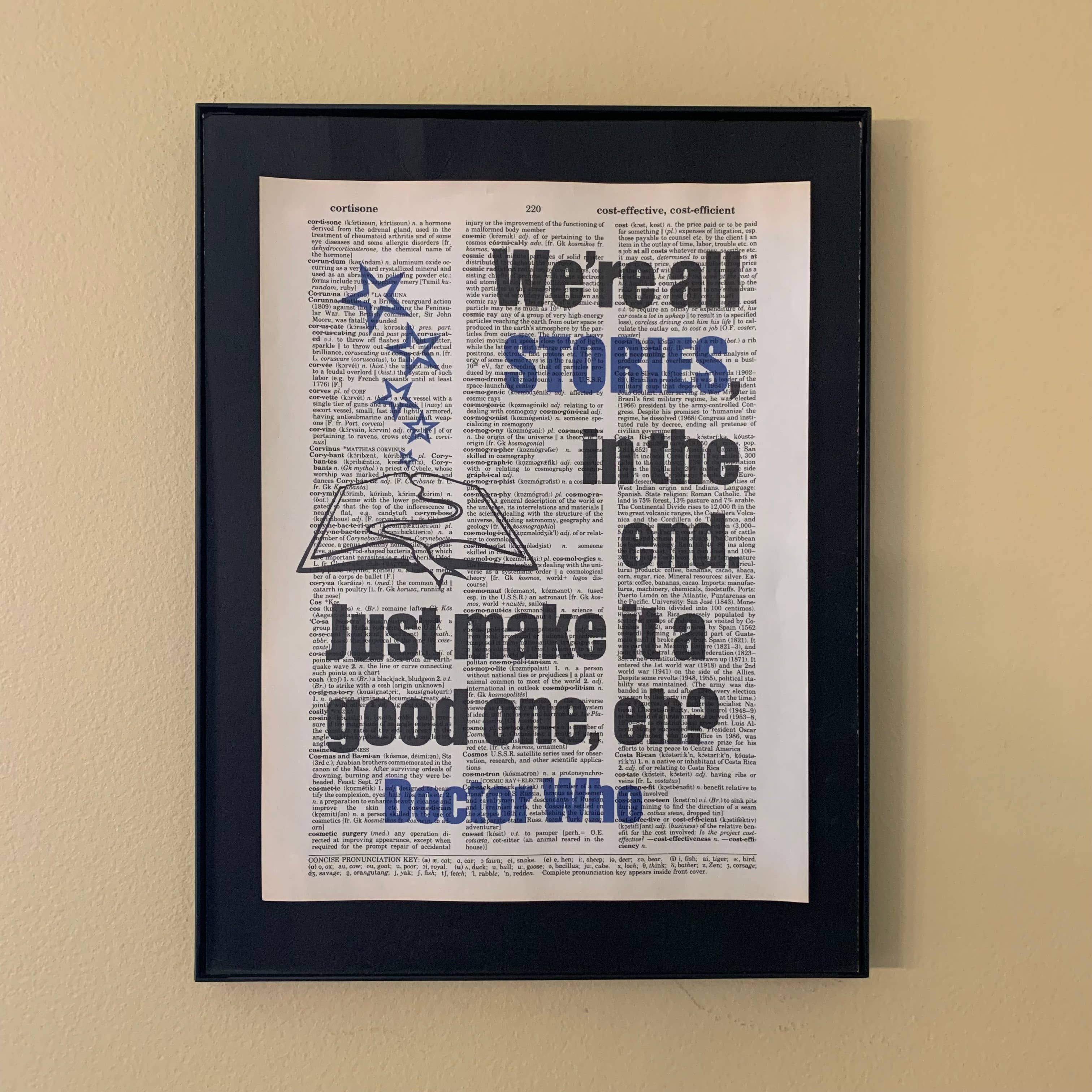 We're all stories | Dictionary Print | Vintage Book Art