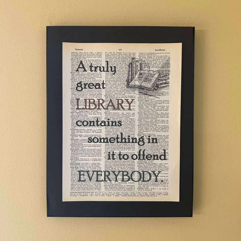 A truly great library | Dictionary Print | Vintage Book Art 