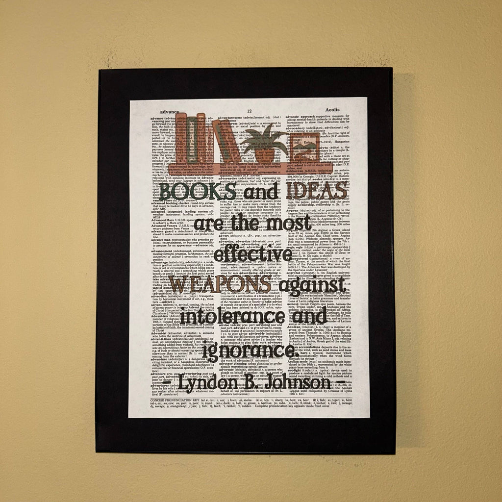 Books and Ideas | Dictionary Print | Vintage Book Art