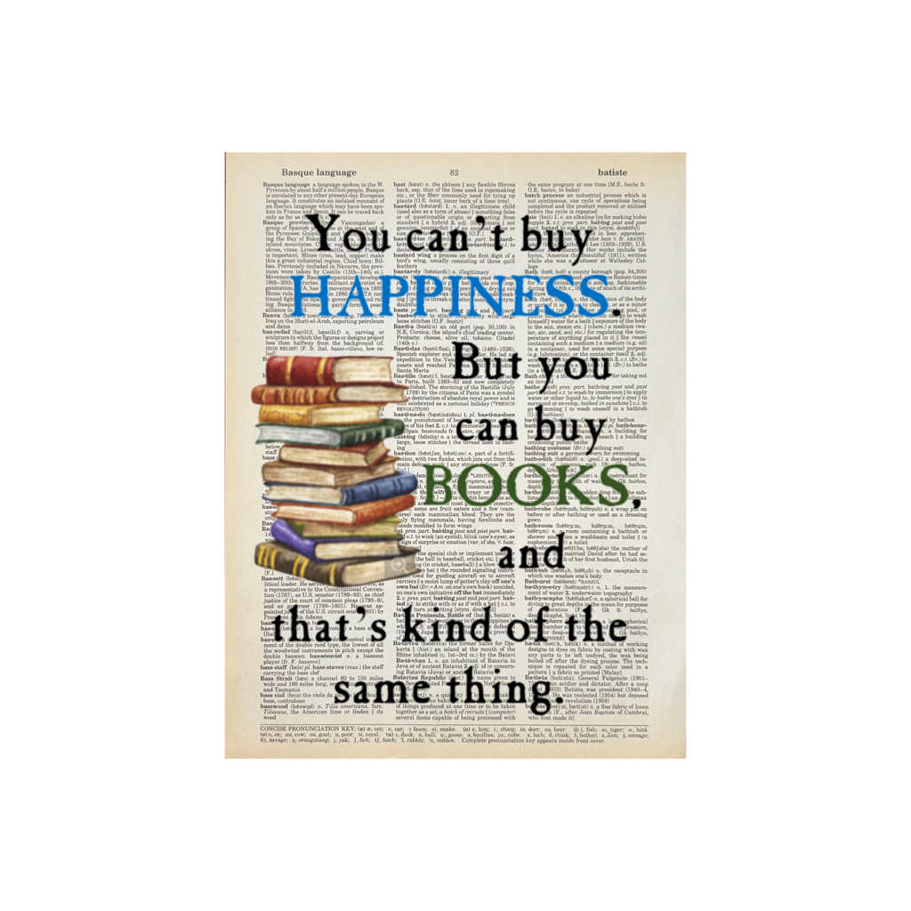 You can't buy - Books | Dictionary Print | Vintage Book Art 