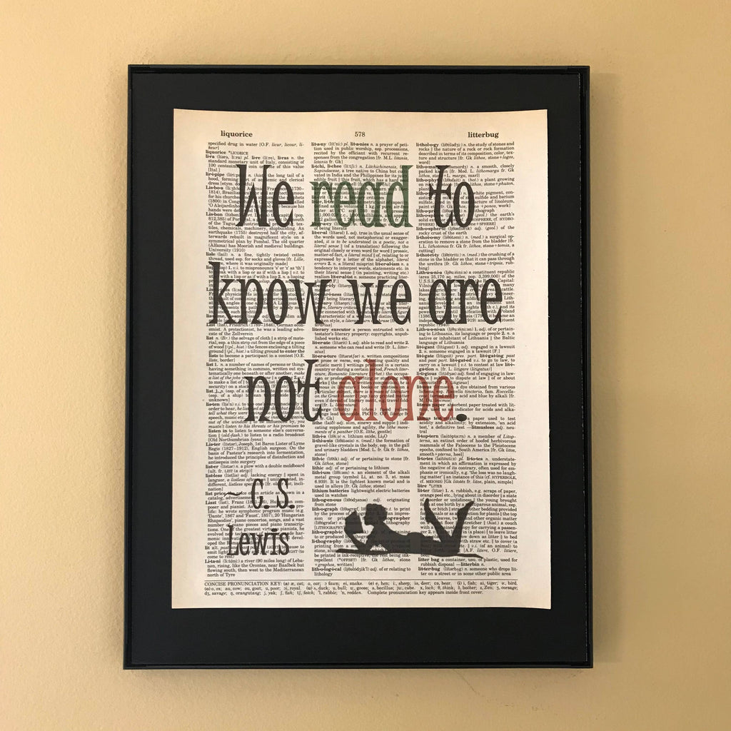 We read to know | Dictionary Print | Vintage Book Art