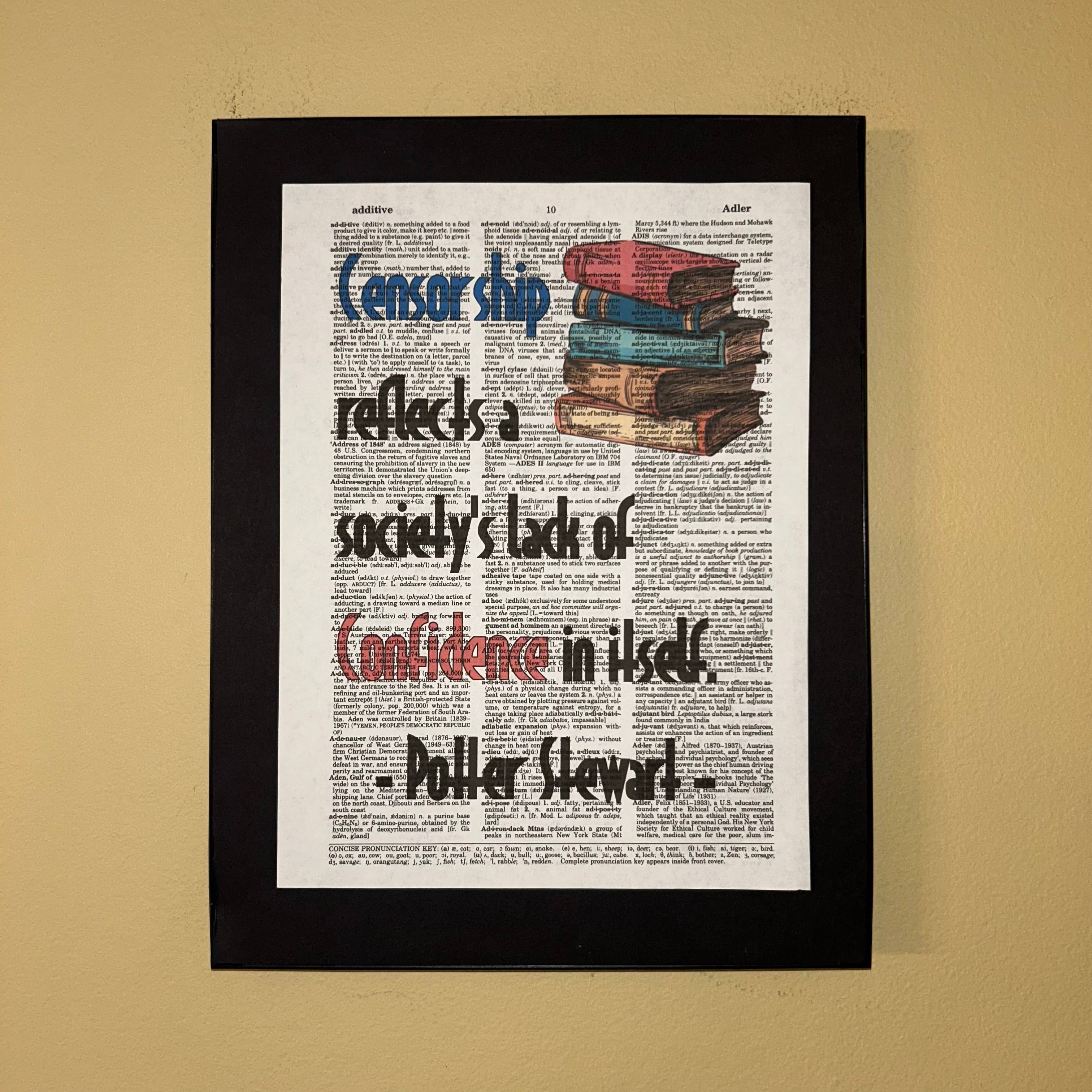 Censorship reflects | Dictionary Print | Vintage Book Art