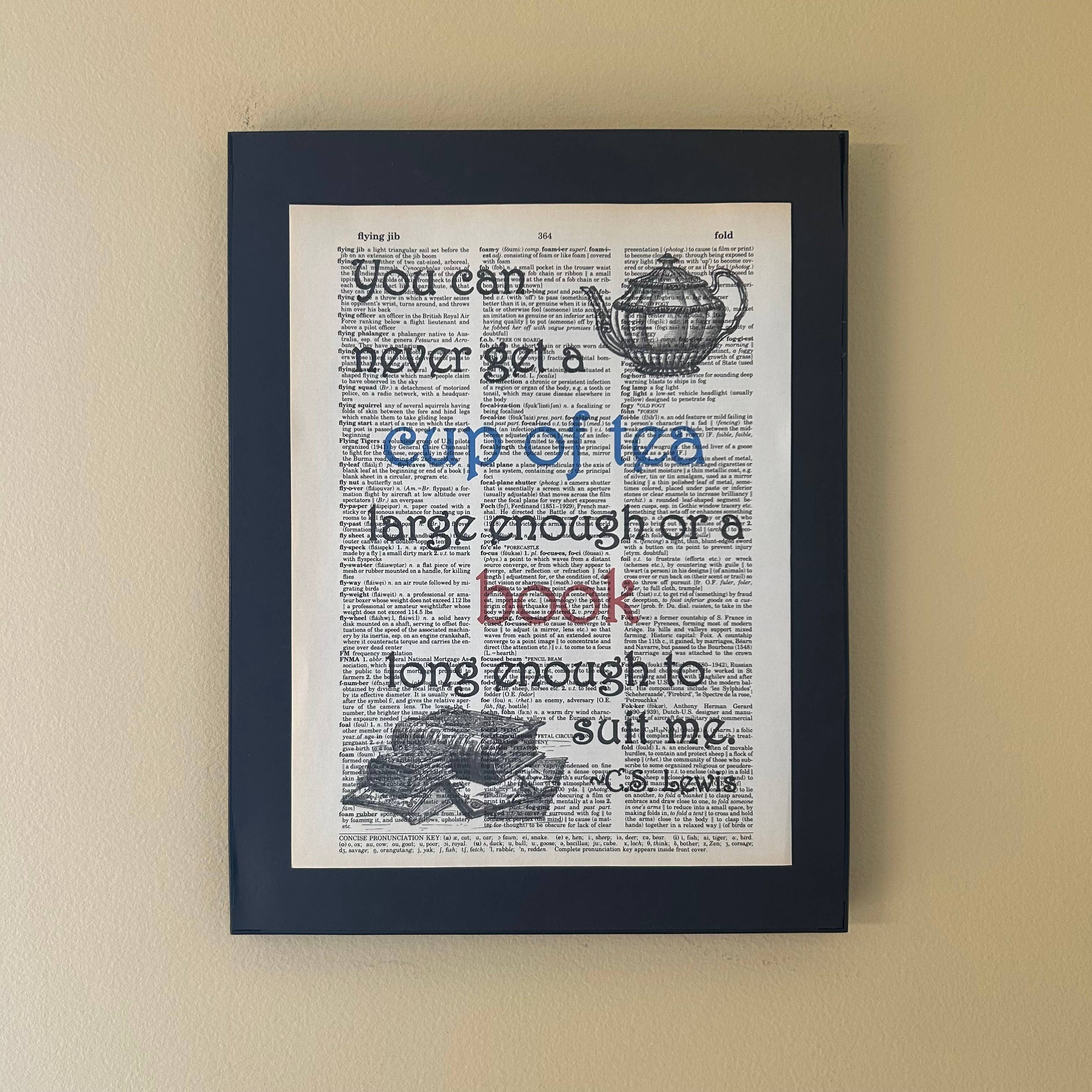 You can never get cup of tea | Dictionary Print |  Book Art