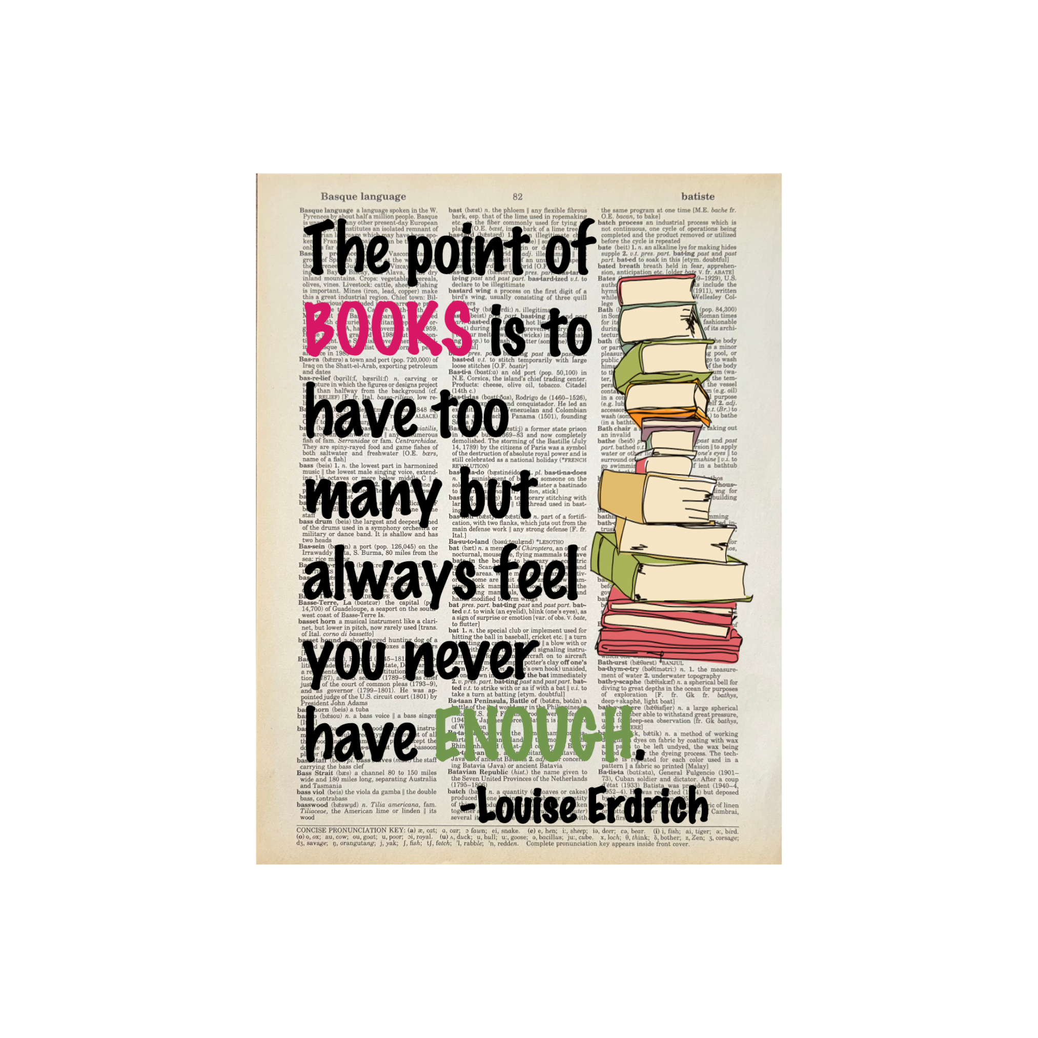 The point of books | Dictionary Print | Vintage Book Art
