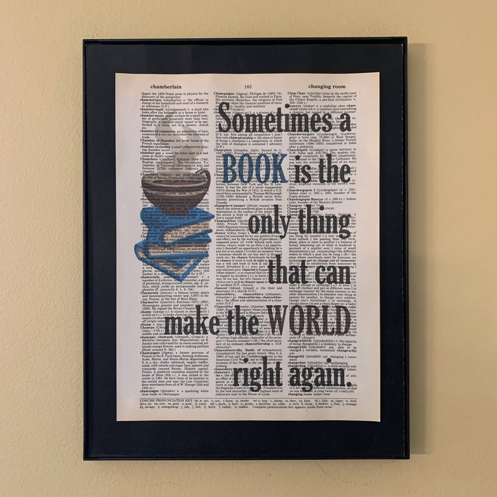 Sometimes a book | Dictionary Print | Vintage Book Art