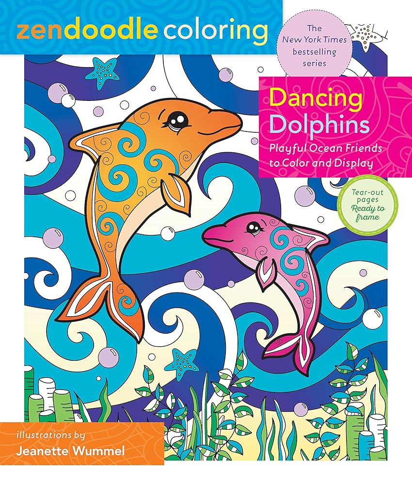 Zendoodle Coloring: Dancing Dolphins: Playful Ocean Friends to Color & Display cover image