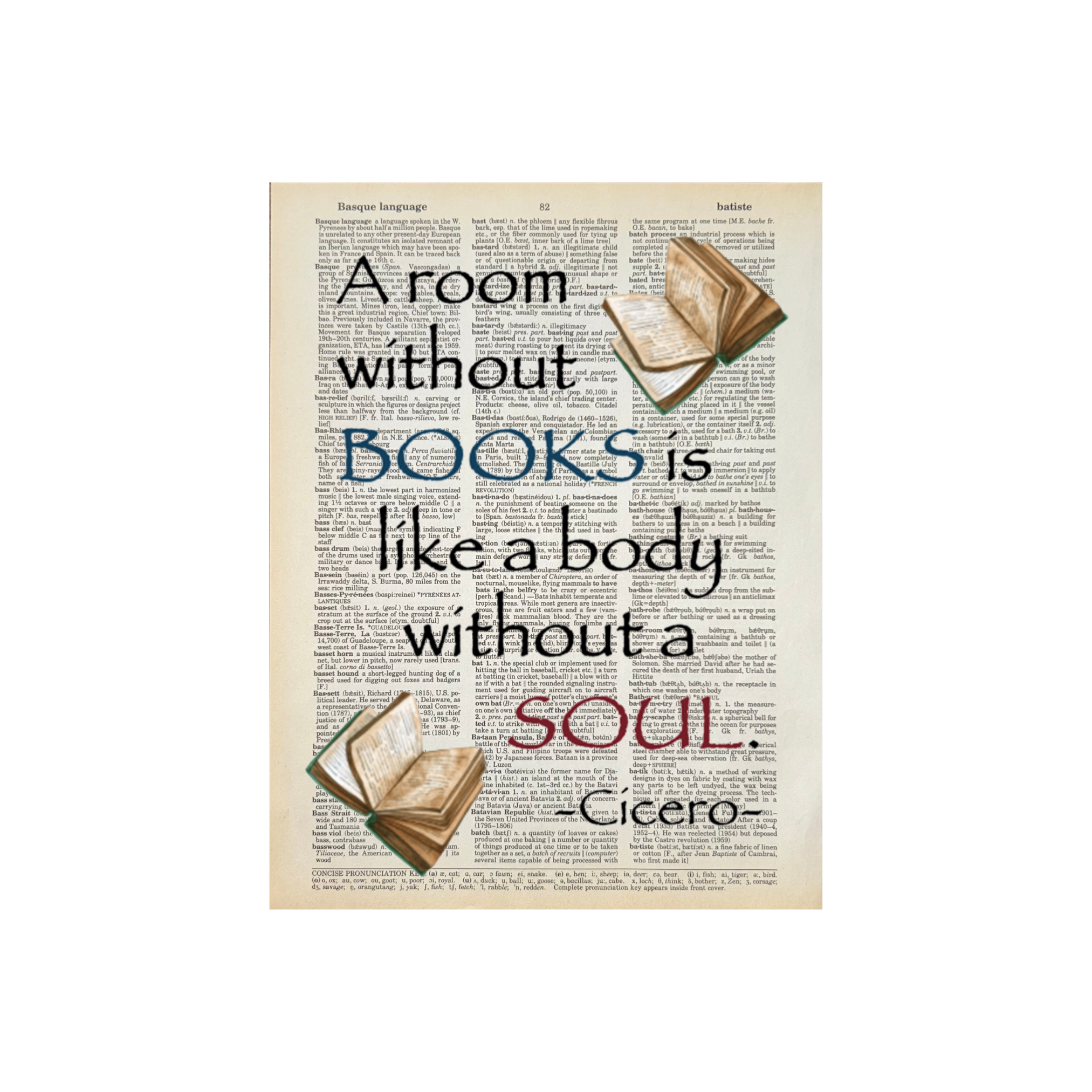 A room without soul | Dictionary Print | Vintage Book Art 