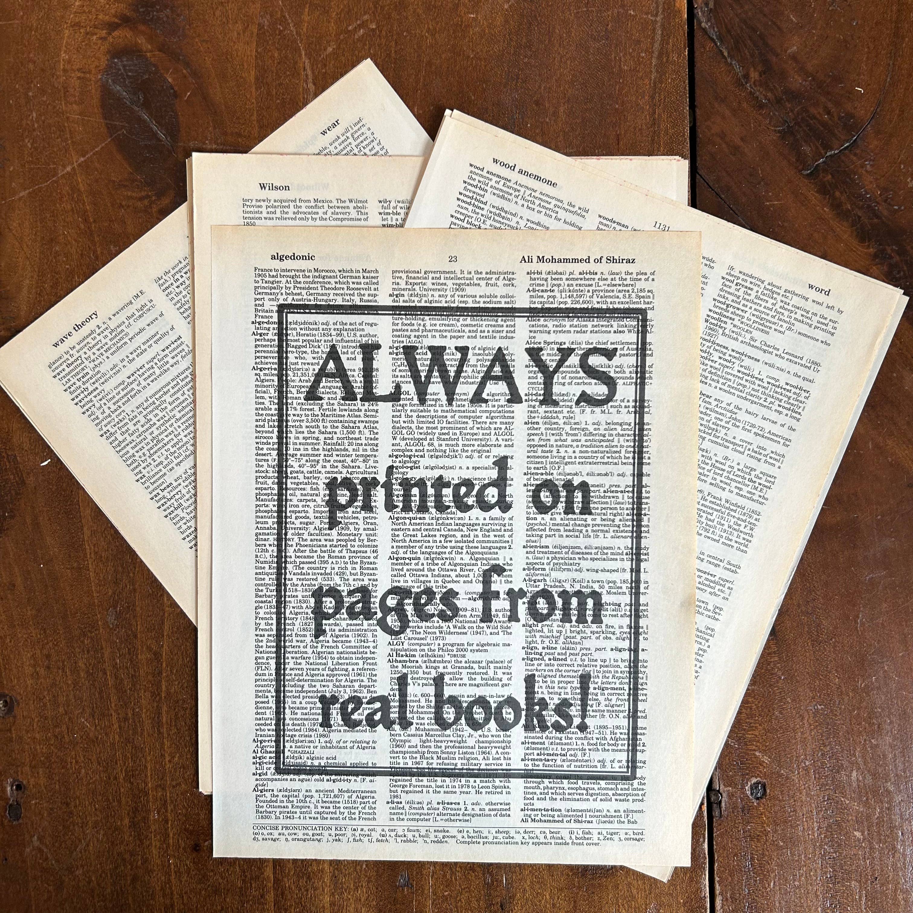 This is a safe place  | Dictionary Print | Vintage Book Art