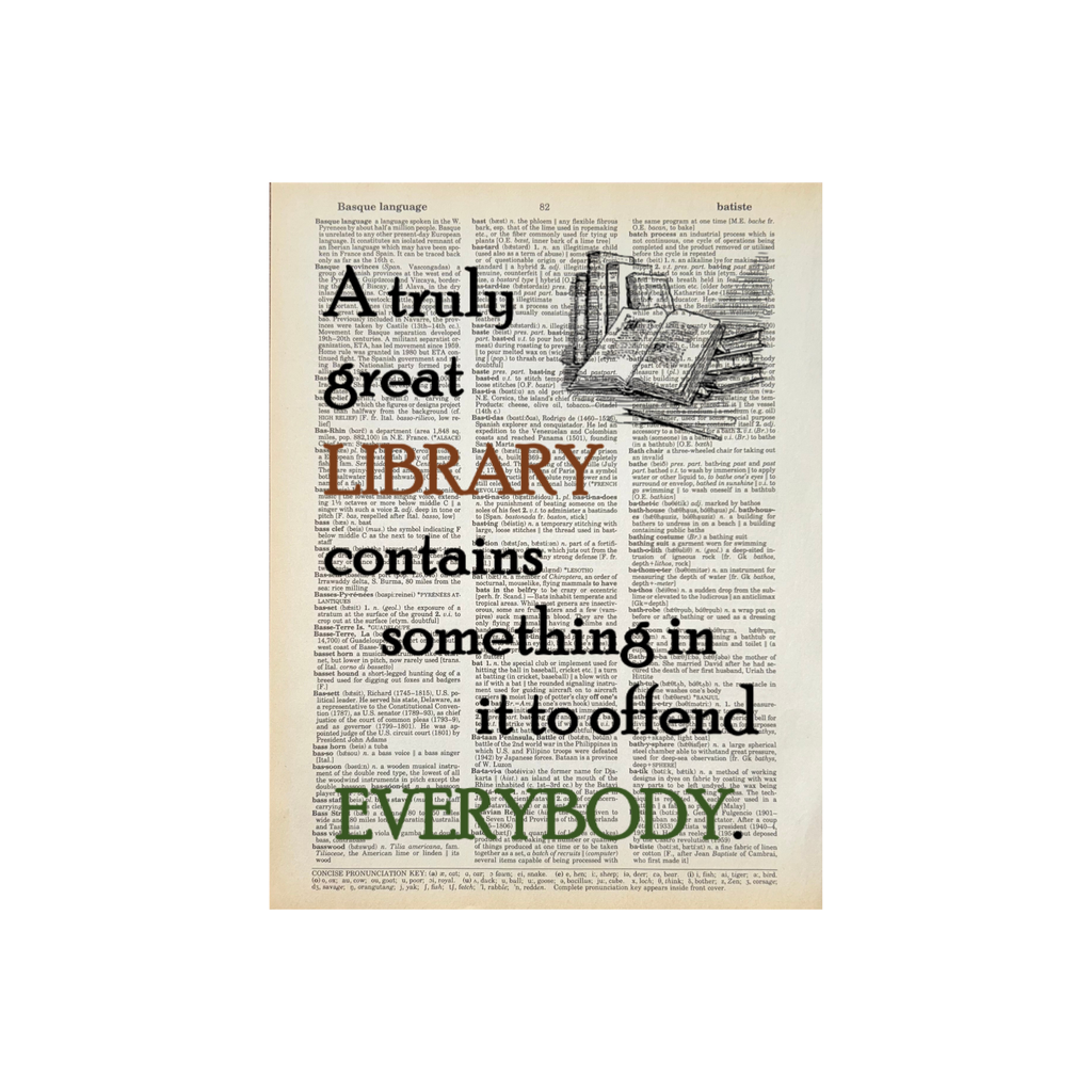 A truly great library | Dictionary Print | Vintage Book Art 