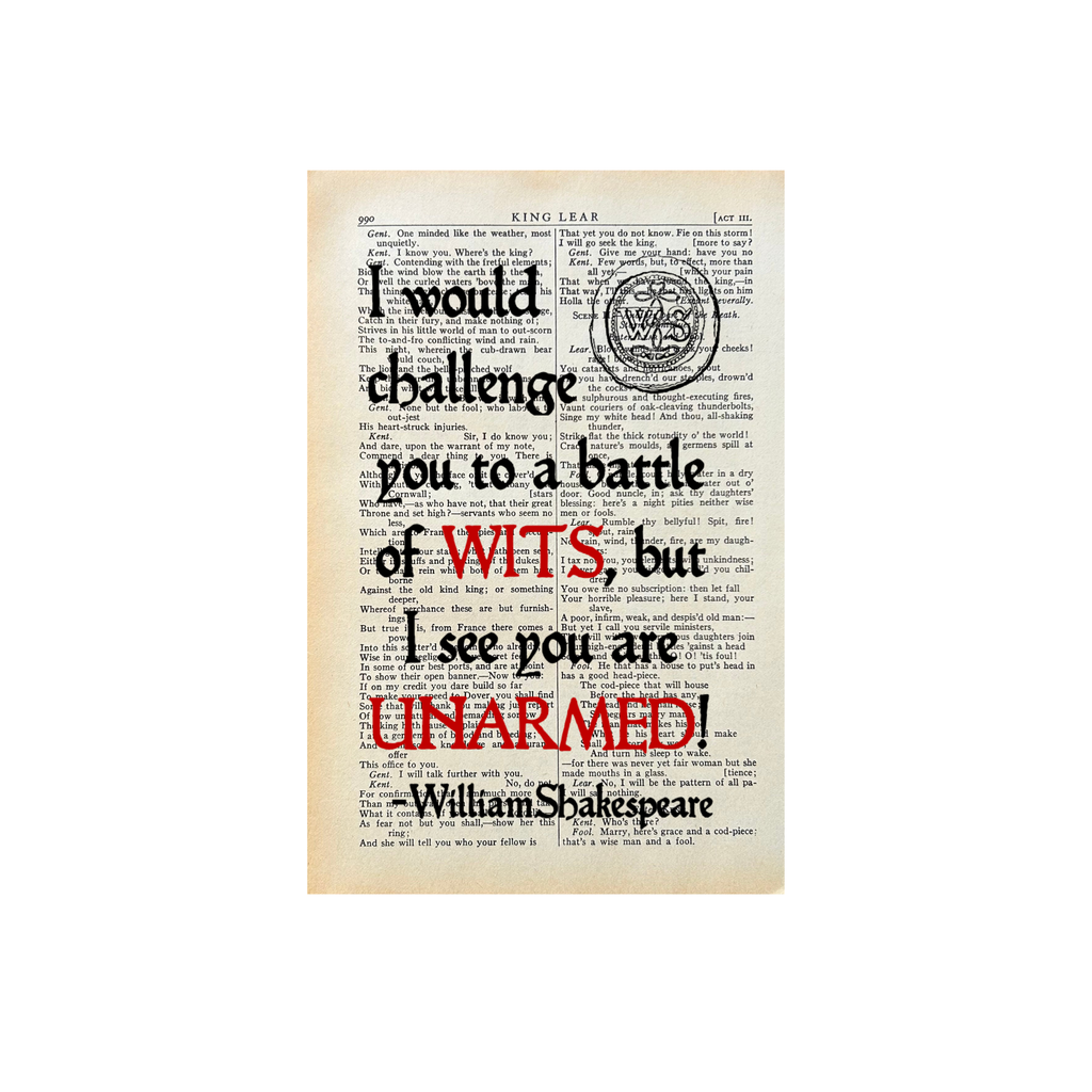 I would challenge you | Dictionary Print | Vintage Book Art