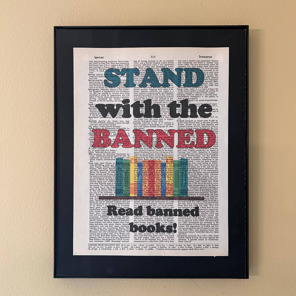 Stand with the banned  | Dictionary Print | Vintage Book Art
