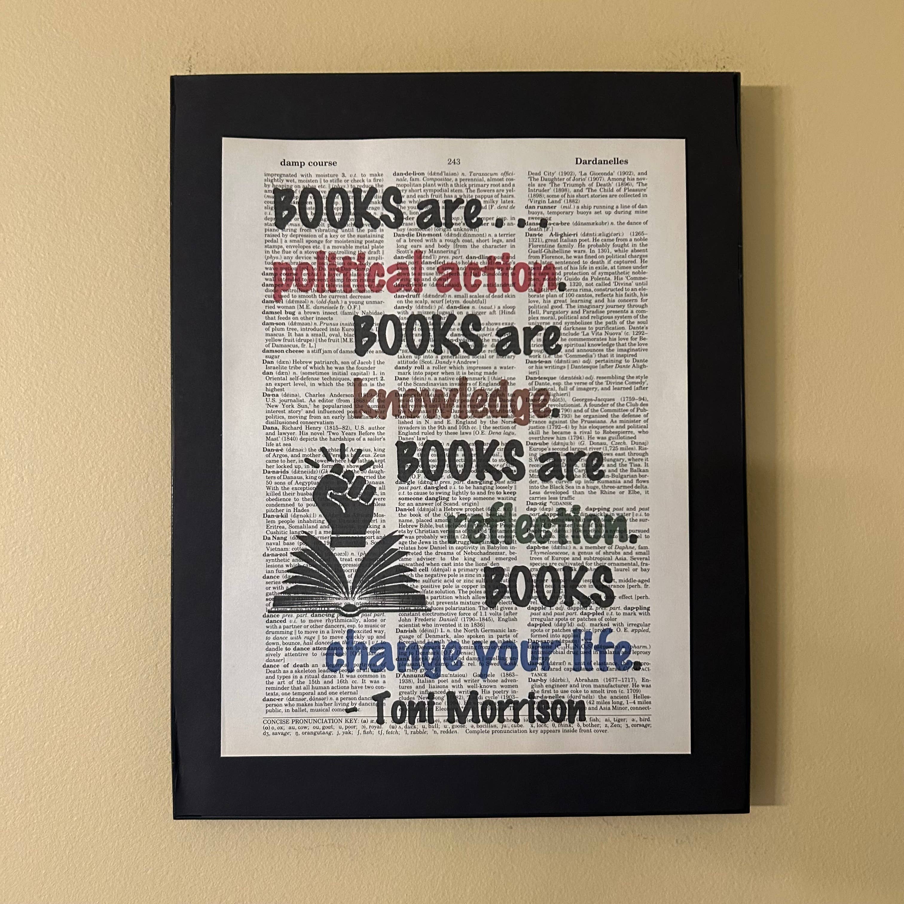 Books are political | Dictionary Print | Vintage Book Art