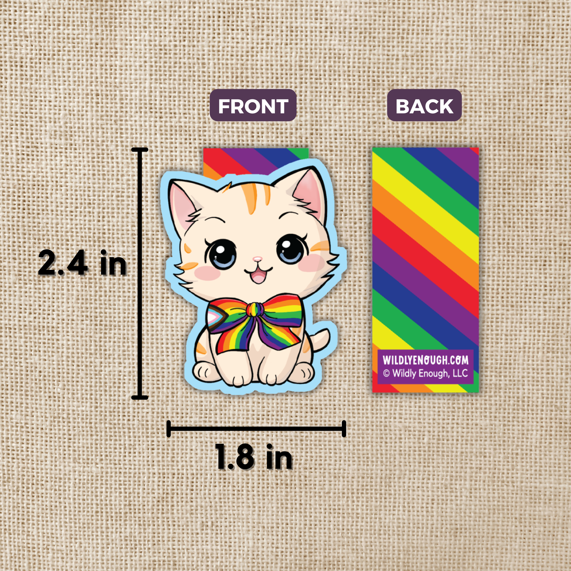 Pride Kitten Magnetic Bookmark