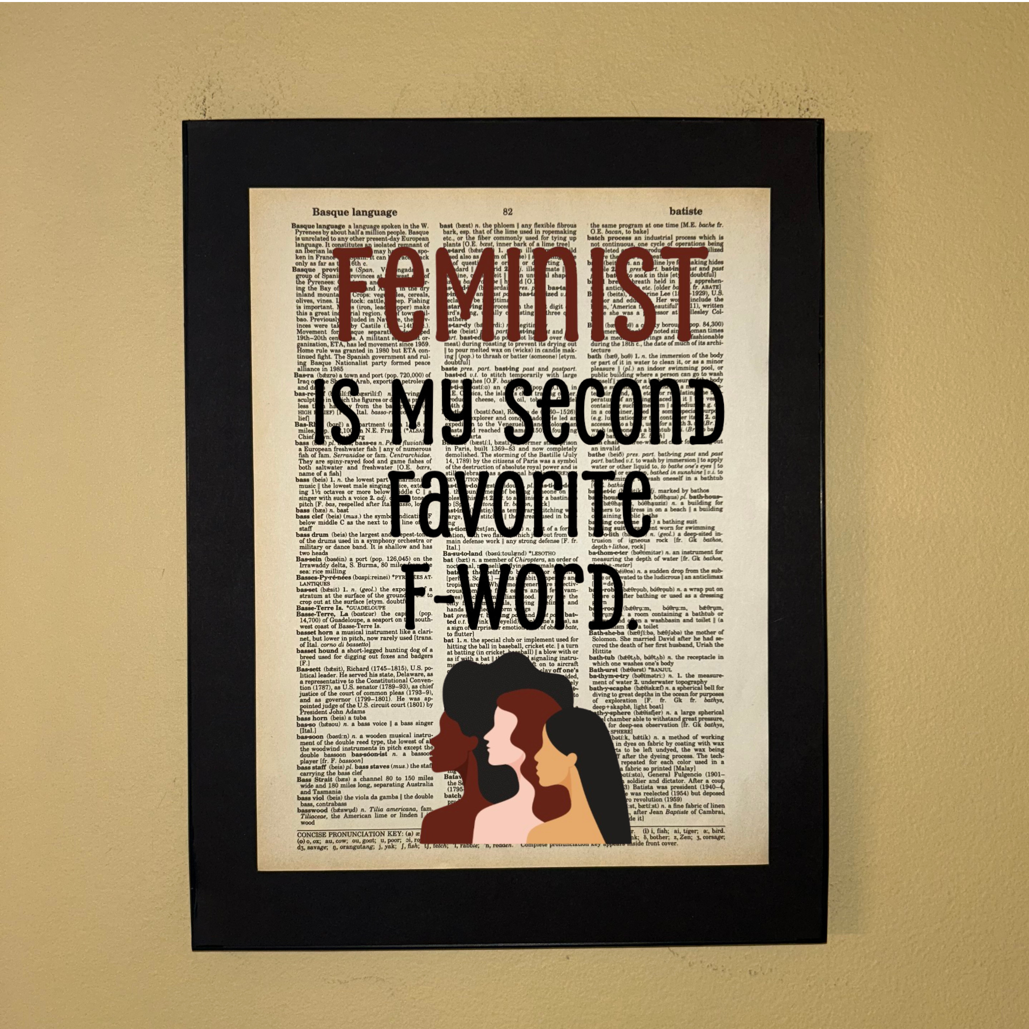 Feminist is my second | Dictionary Print | Vintage Book Art